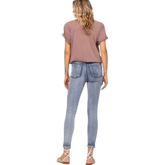 Judy Blue High Waist Button Fly Skinny Bleach Splash Jeans Size 11/30 - Picture 11 of 11